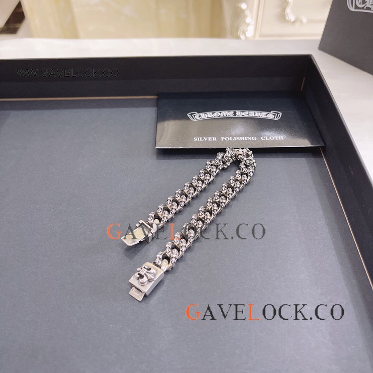 Retro Euro Punk Trend s925 Silver Chain Link Bracelet